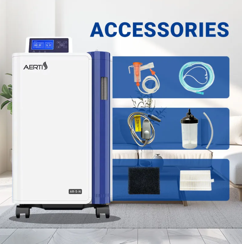 جهاز تركيز الأكسجين المنزلي المحمول إعلان الخدمة العامة سعة 5 لترات طبي