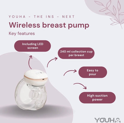 YOUHA The INS GEN 1 PLUS مضخة الثدي القابلة للارتداء