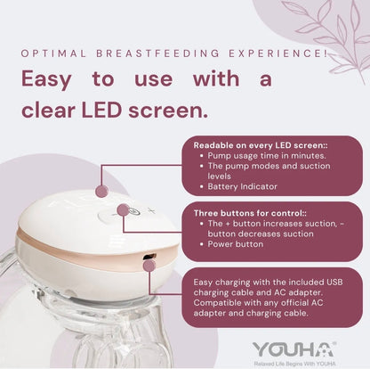 YOUHA The INS GEN 1 PLUS مضخة الثدي القابلة للارتداء