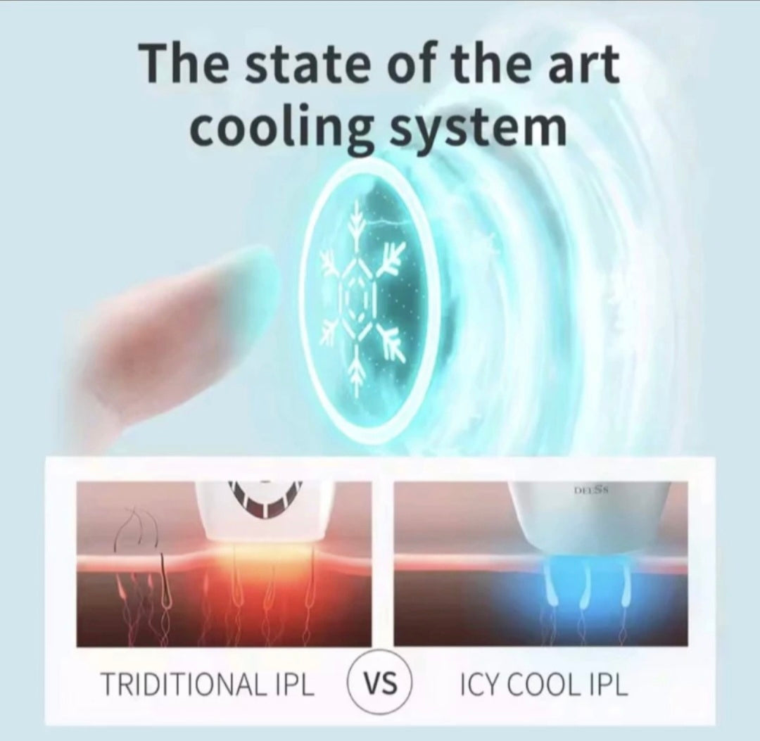 جهاز DEESS GP590 لإزالة الشعر بالليزر المنزلي بتقنية IPL – تبريد ثلجي